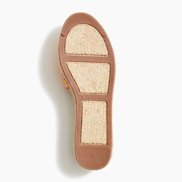 J. Crew factory Printed canvas ankle-wrap espadrille sandals orange/pink NWB - Picture 5 of 6